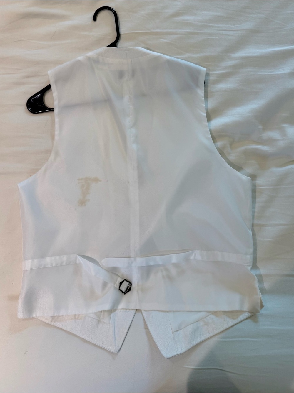 Men's Linen White Button Front Vest - Tailored Look - Picture 2 of 3